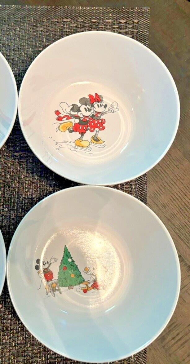 Pottery Barn Disney Mickey Mouse holiday Bowl Christmas gift party Minnie SET [