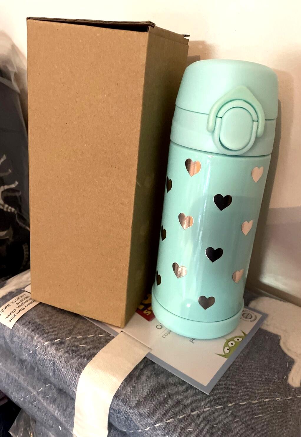 Pottery Barn School Disney WATER BOTTLE girl Holiday Gift Rainbow heart star ,