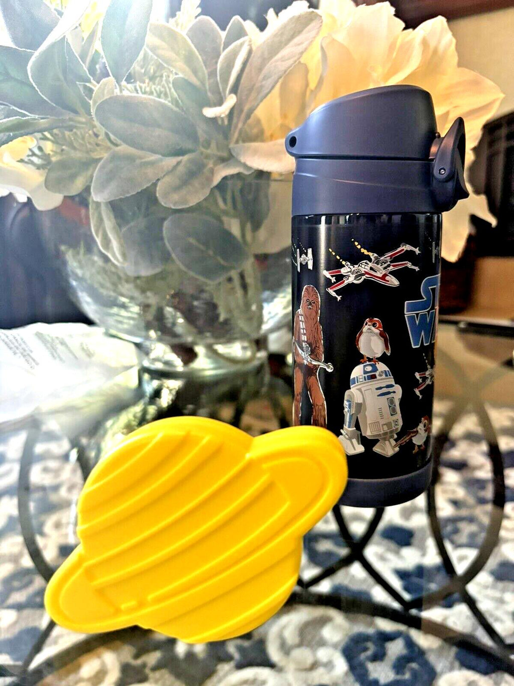 Pottery Barn School Disney STAR WARS Mandalorian Solo WATER BOTTLE+space bag .