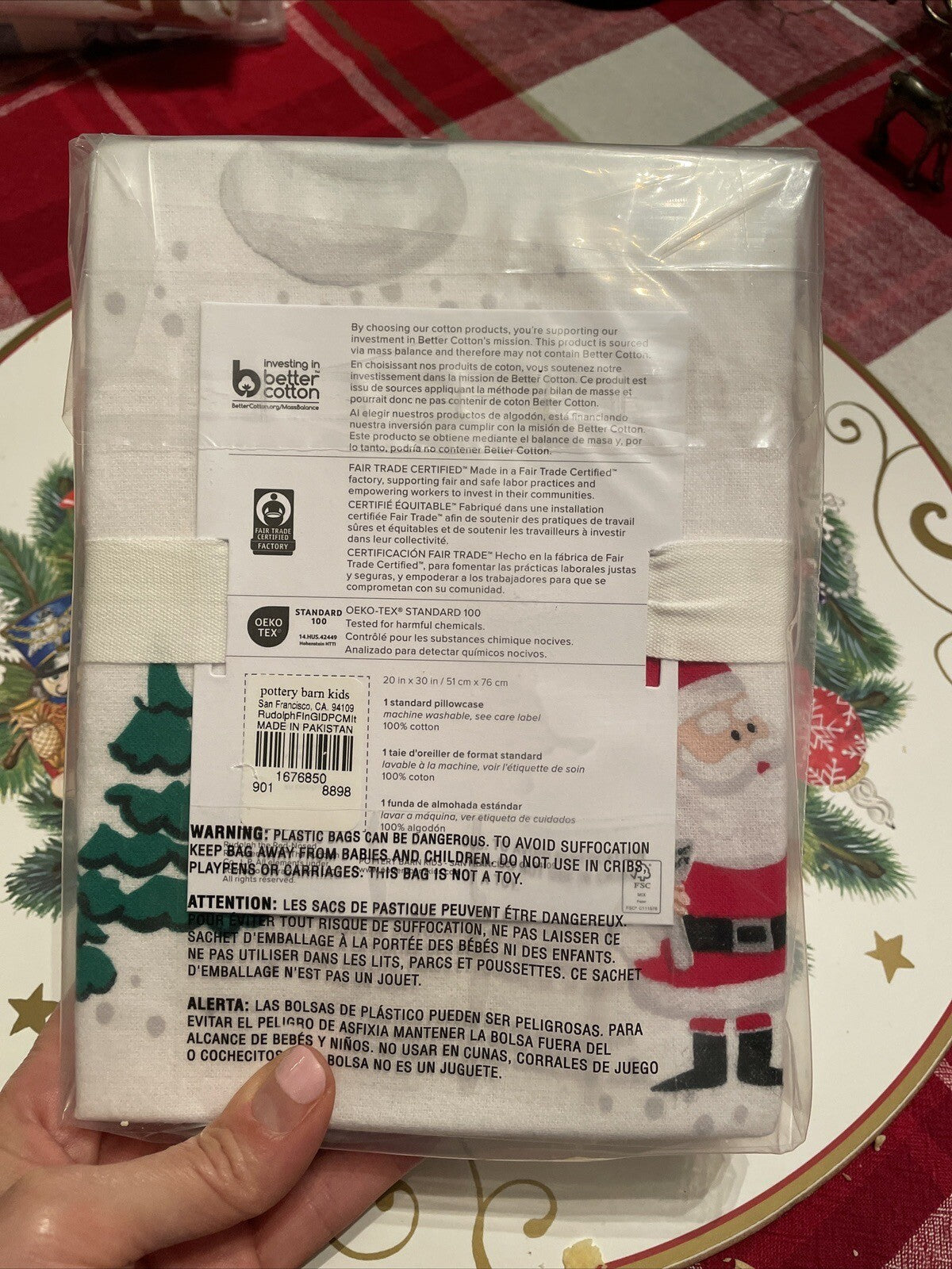 Pottery Barn holiday Rudolph Reindeer Bumble Santa Christmas pillowcase disney "