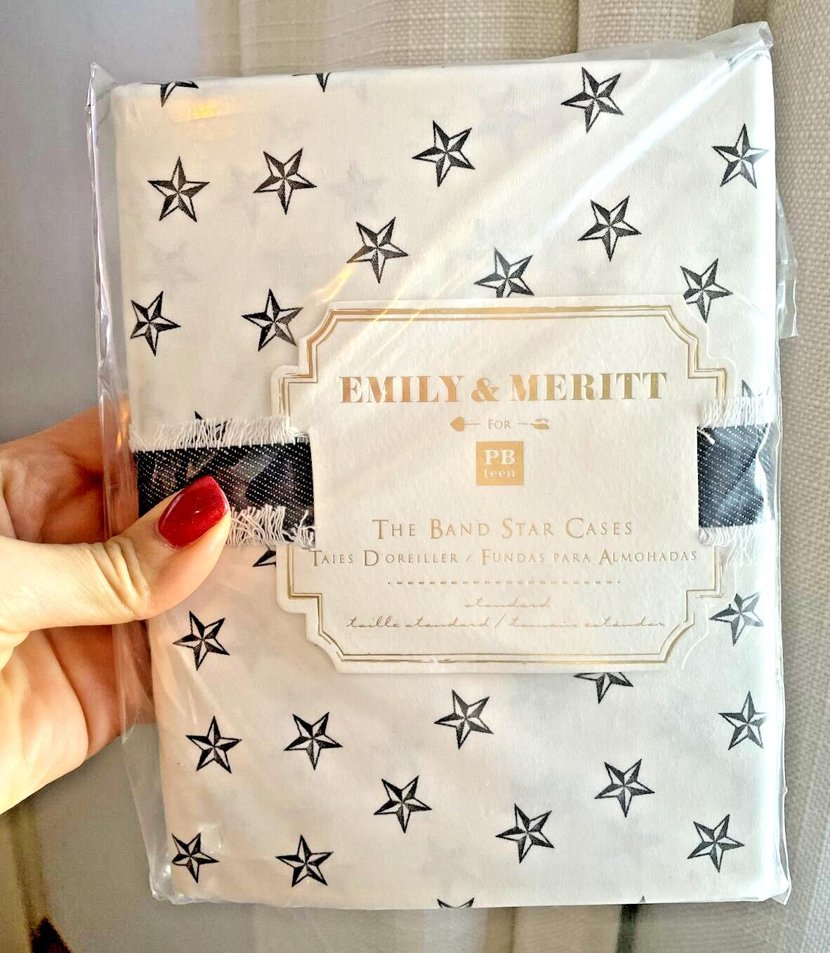 pottery barn holiday Emily Meritt pillowcase star space Christmas kid Gift SET y