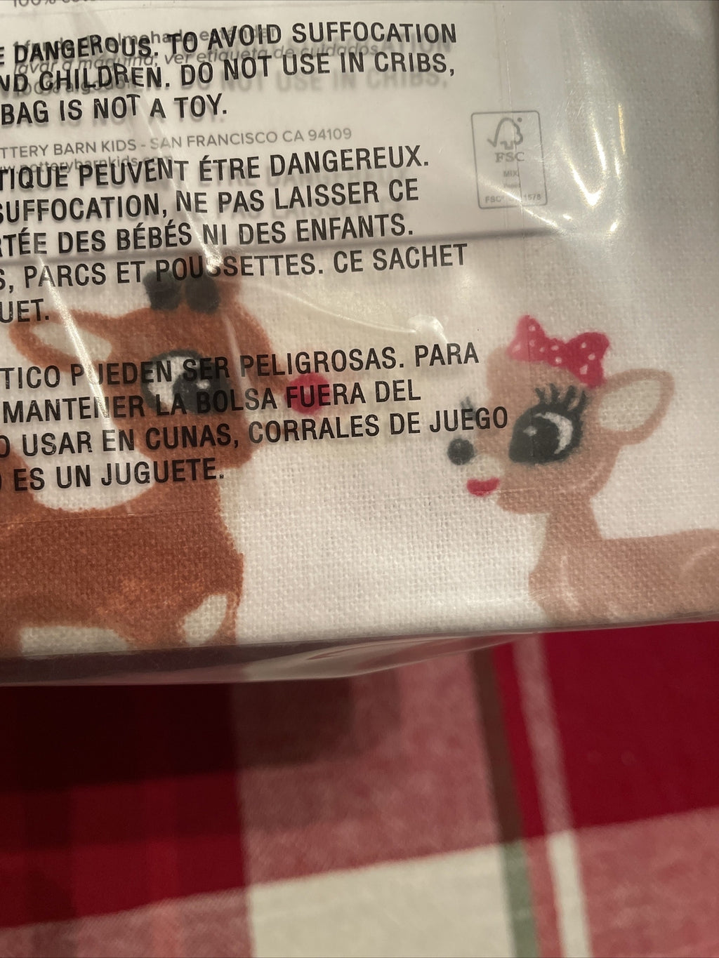 Pottery Barn holiday Rudolph Reindeer Bumble Santa Christmas pillowcase disney "