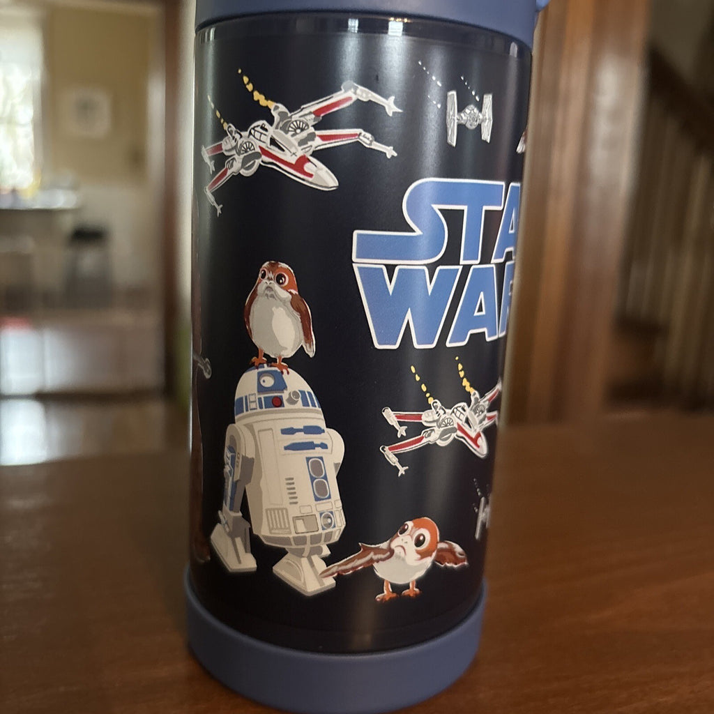 Pottery Barn School Disney STAR WARS Mandalorian Solo WATER BOTTLE+space bag .