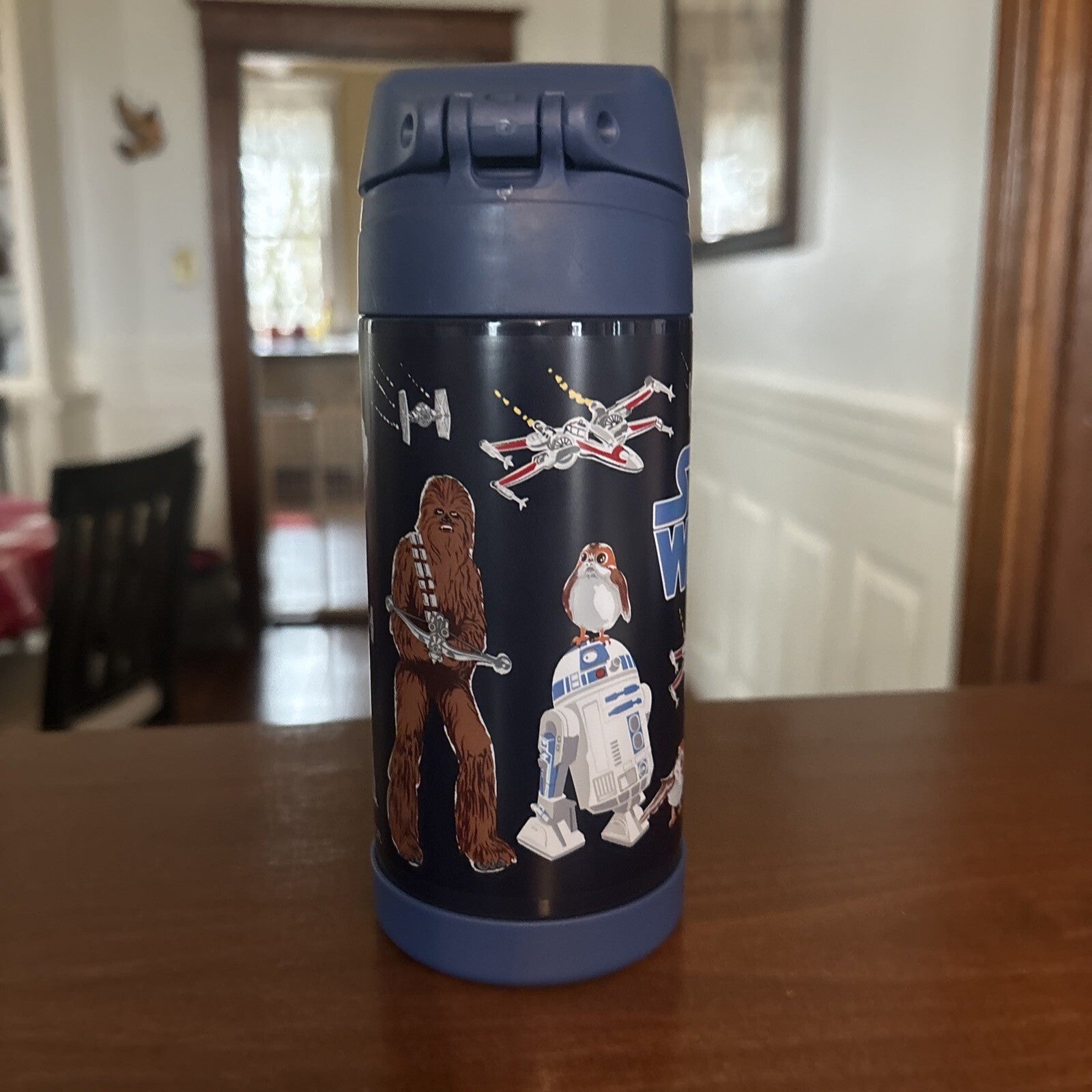 Pottery Barn School Disney STAR WARS Mandalorian Solo WATER BOTTLE+space bag .