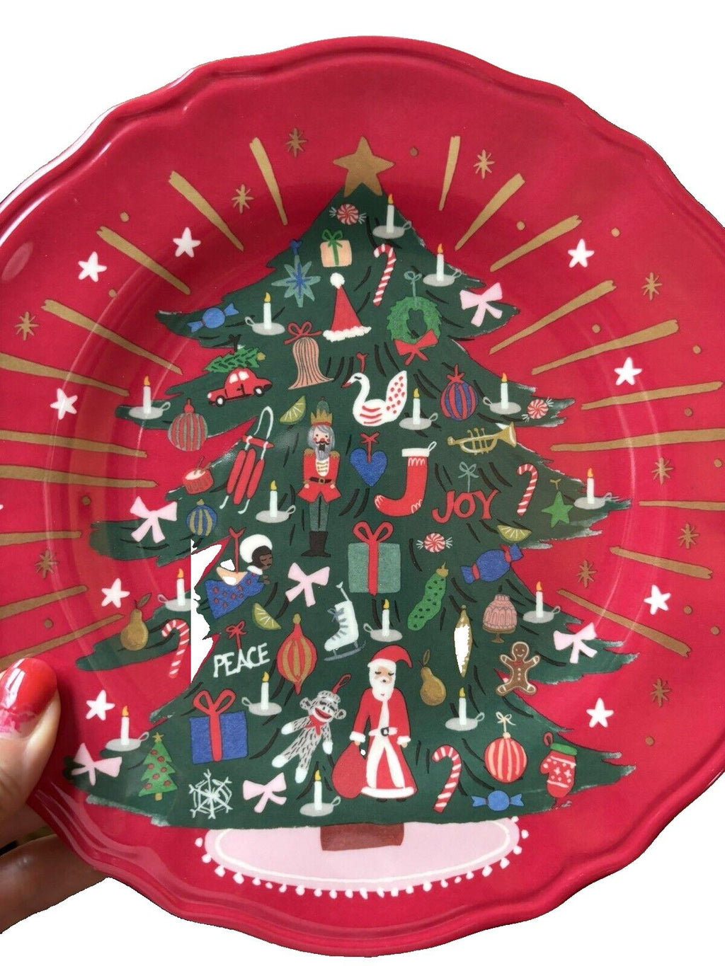 Pottery Barn Christmas holiday PLATE Nutcracker Gingerbread Disney party SET 4 !