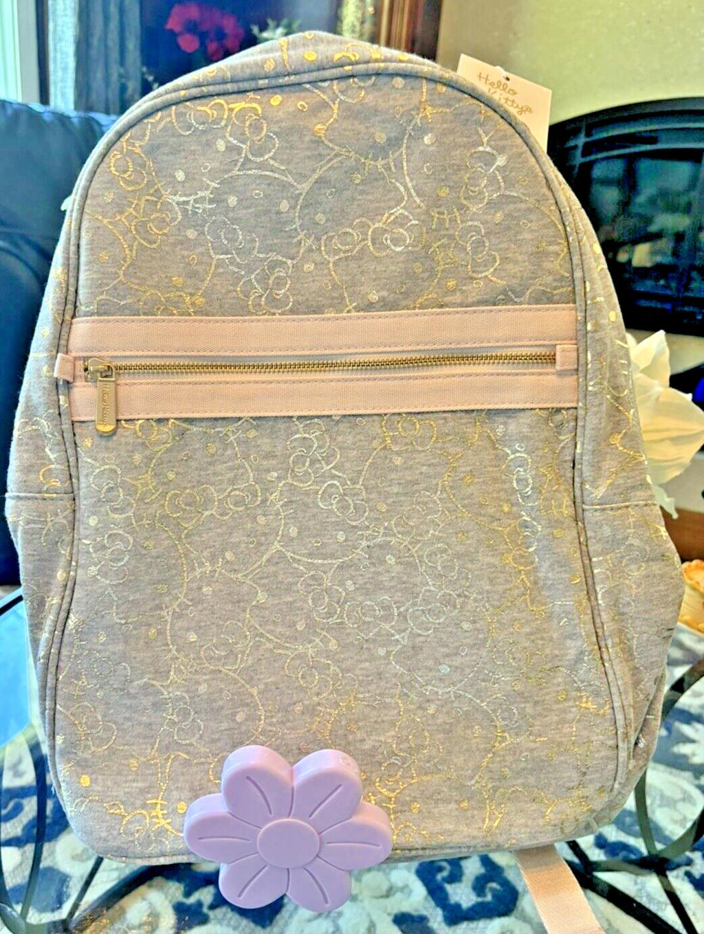 Pottery Barn school Disney Hello Kitty Glitter BACKPACK LARGE travel bag girl n