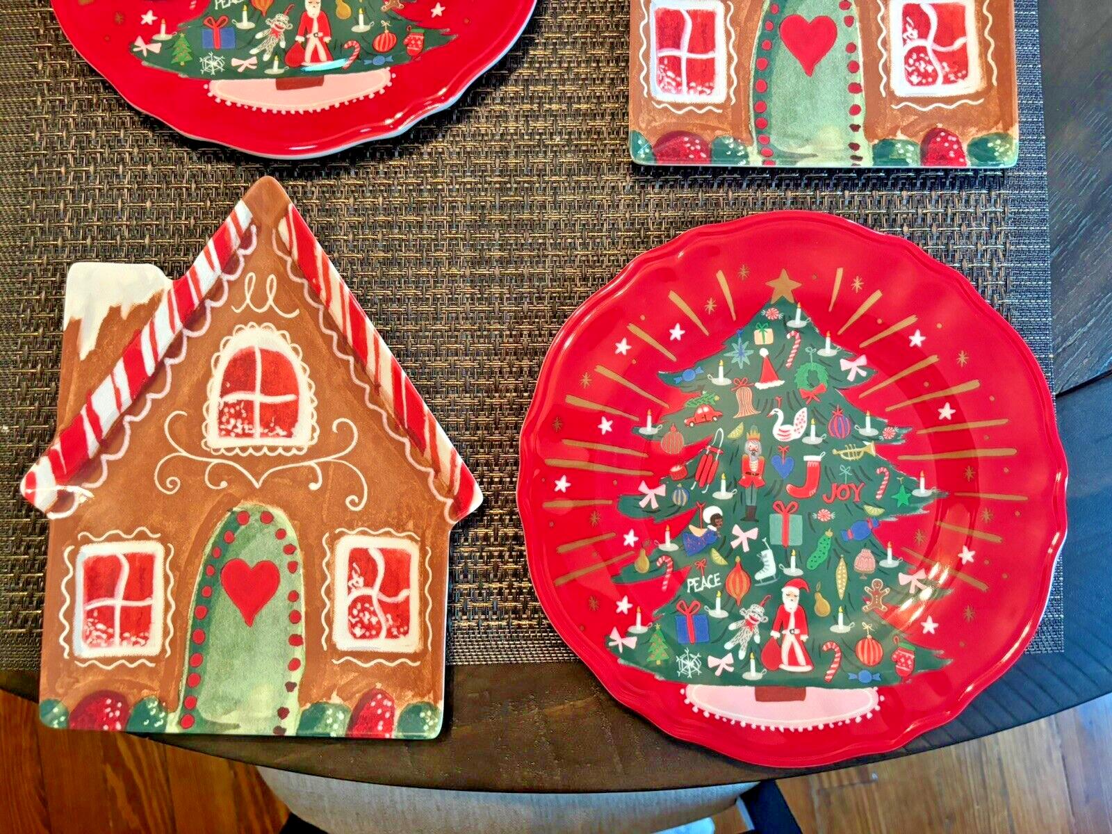 Pottery Barn Christmas holiday PLATE Nutcracker Gingerbread Disney party SET 4 !