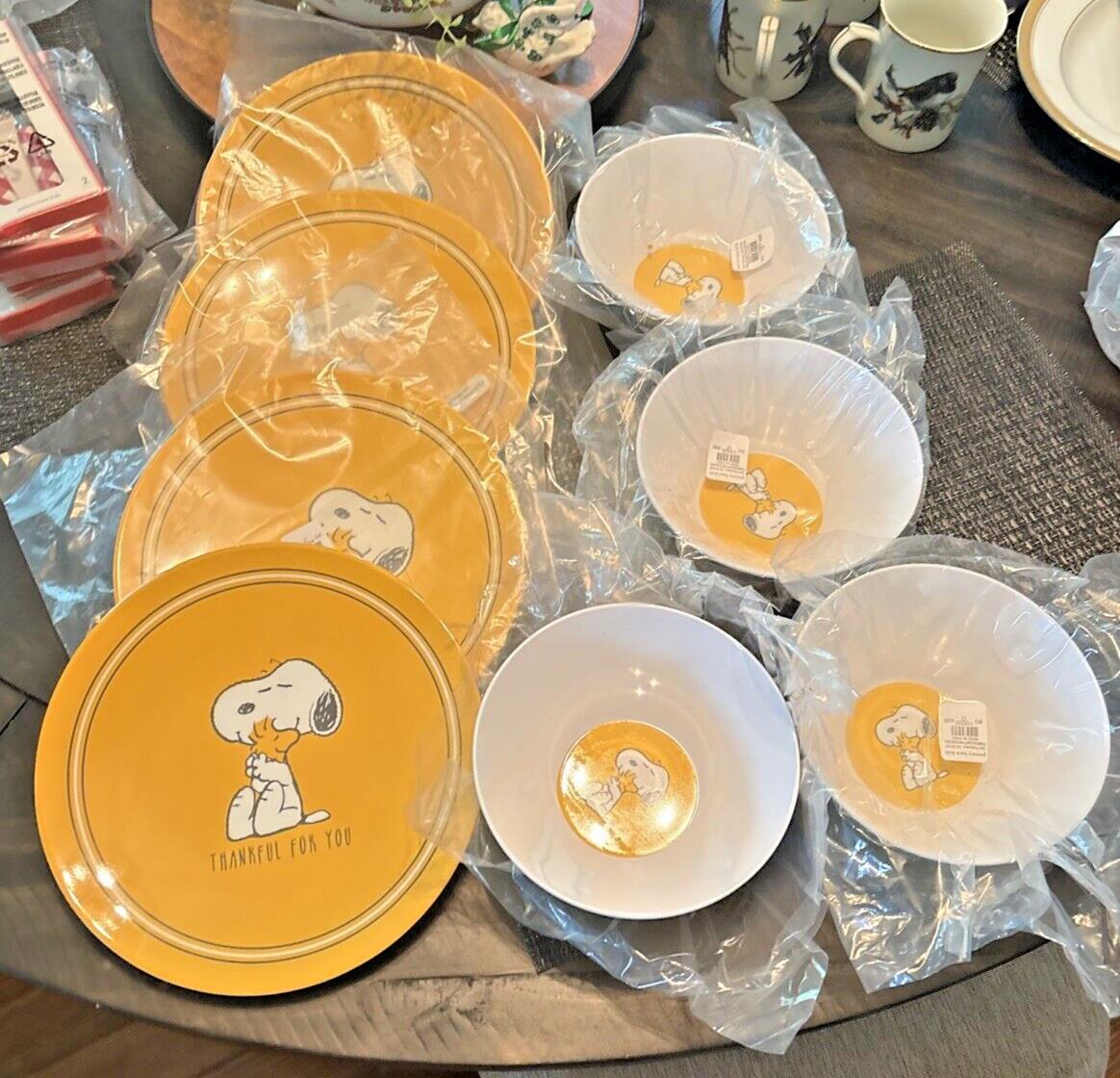 Pottery Barn Kid Disney Peanuts Snoopy Holiday Thanksgiving party ??SET 8 kids =