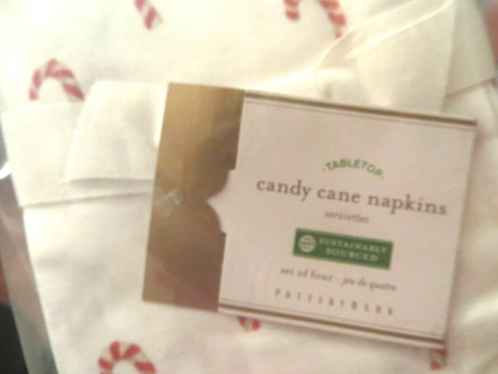 Disney Pottery barn Holiday napkin Candy Cane table Christmas party star SET 4 ]