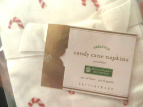 Disney Pottery barn Holiday napkin Candy Cane table Christmas party star SET 4 ]