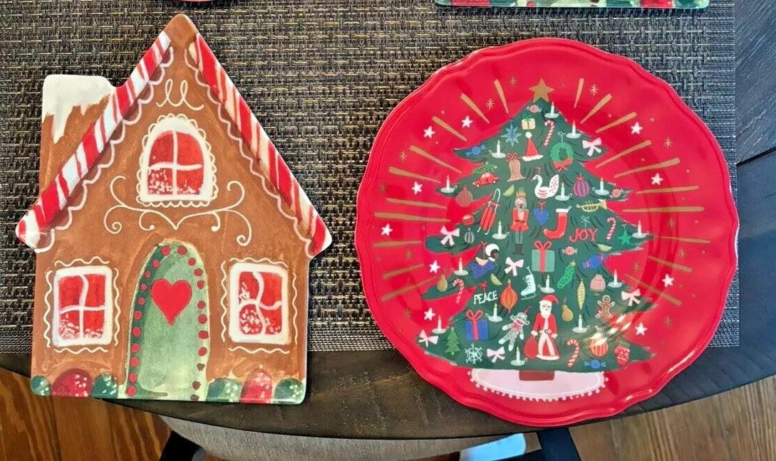 Pottery Barn Christmas holiday PLATE Nutcracker Gingerbread Disney party SET 4 !