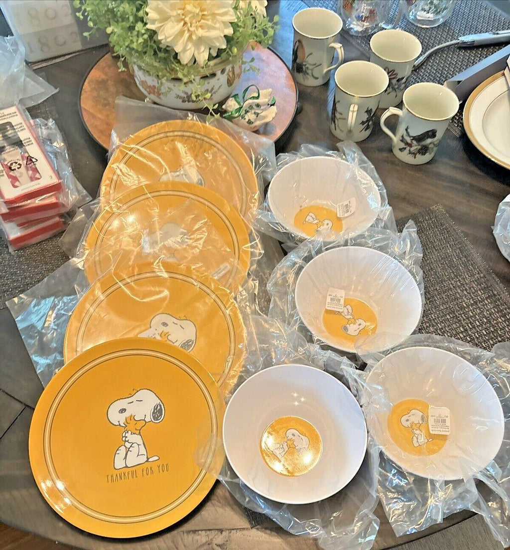 Pottery Barn Kid Disney Peanuts Snoopy Holiday Thanksgiving party ??SET 8 kids =