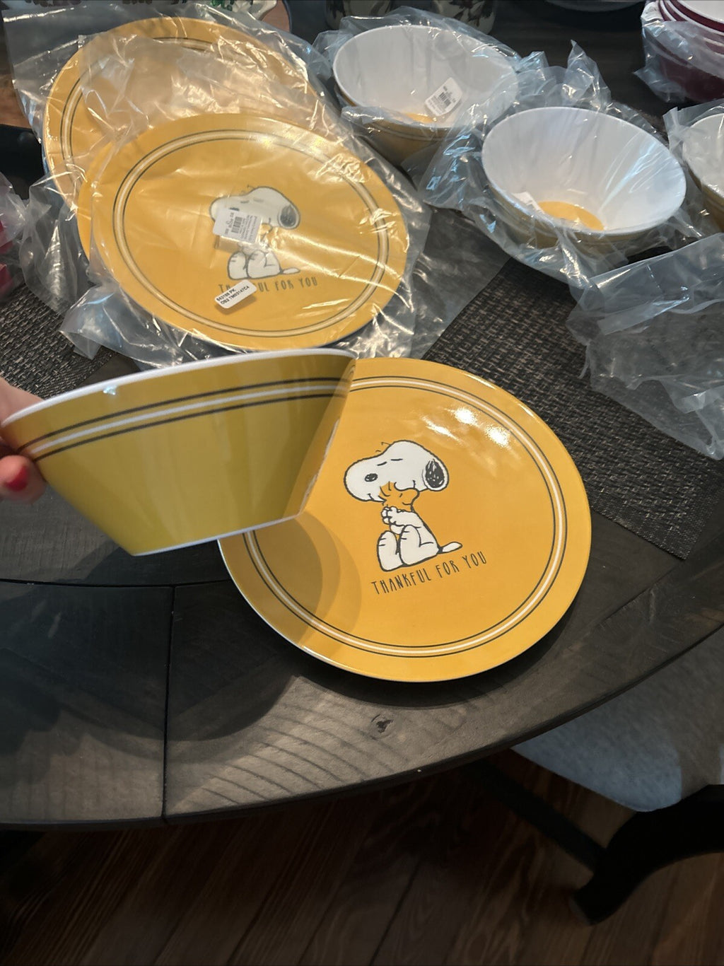 Pottery Barn Kid Disney Peanuts Snoopy Holiday Thanksgiving party ??SET 8 kids =