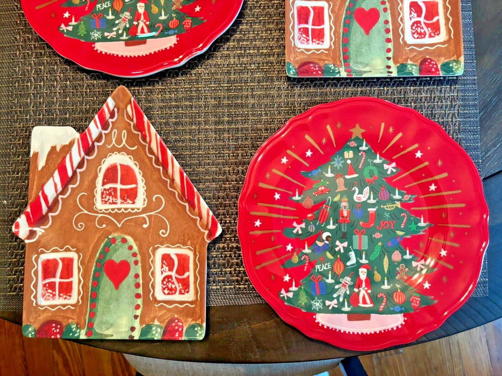 Pottery Barn Christmas holiday PLATE Nutcracker Gingerbread Disney party SET 4 !