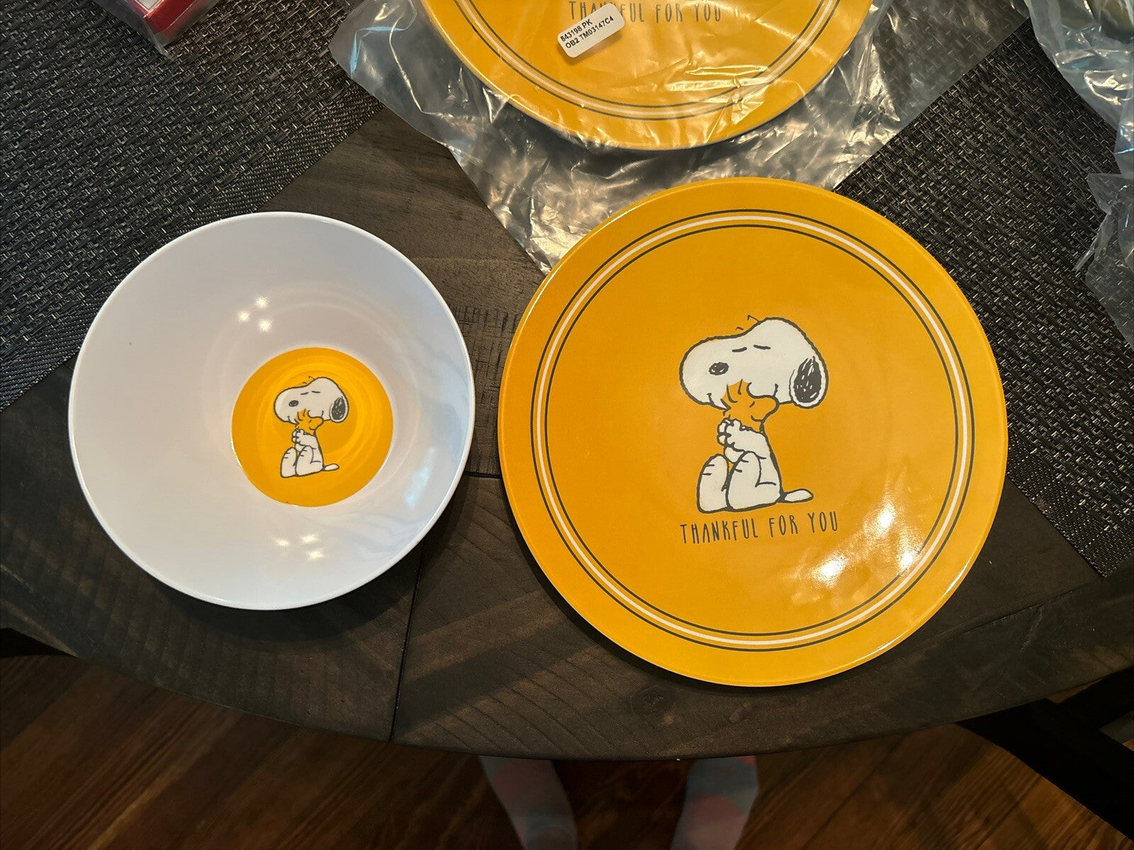 Pottery Barn Kid Disney Peanuts Snoopy Holiday Thanksgiving party ??SET 8 kids =