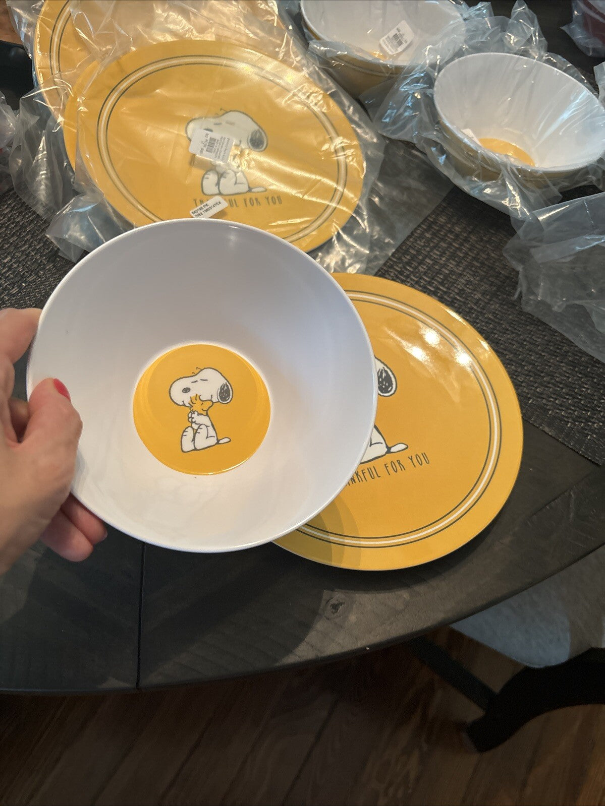 Pottery Barn Kid Disney Peanuts Snoopy Holiday Thanksgiving party ??SET 8 kids =