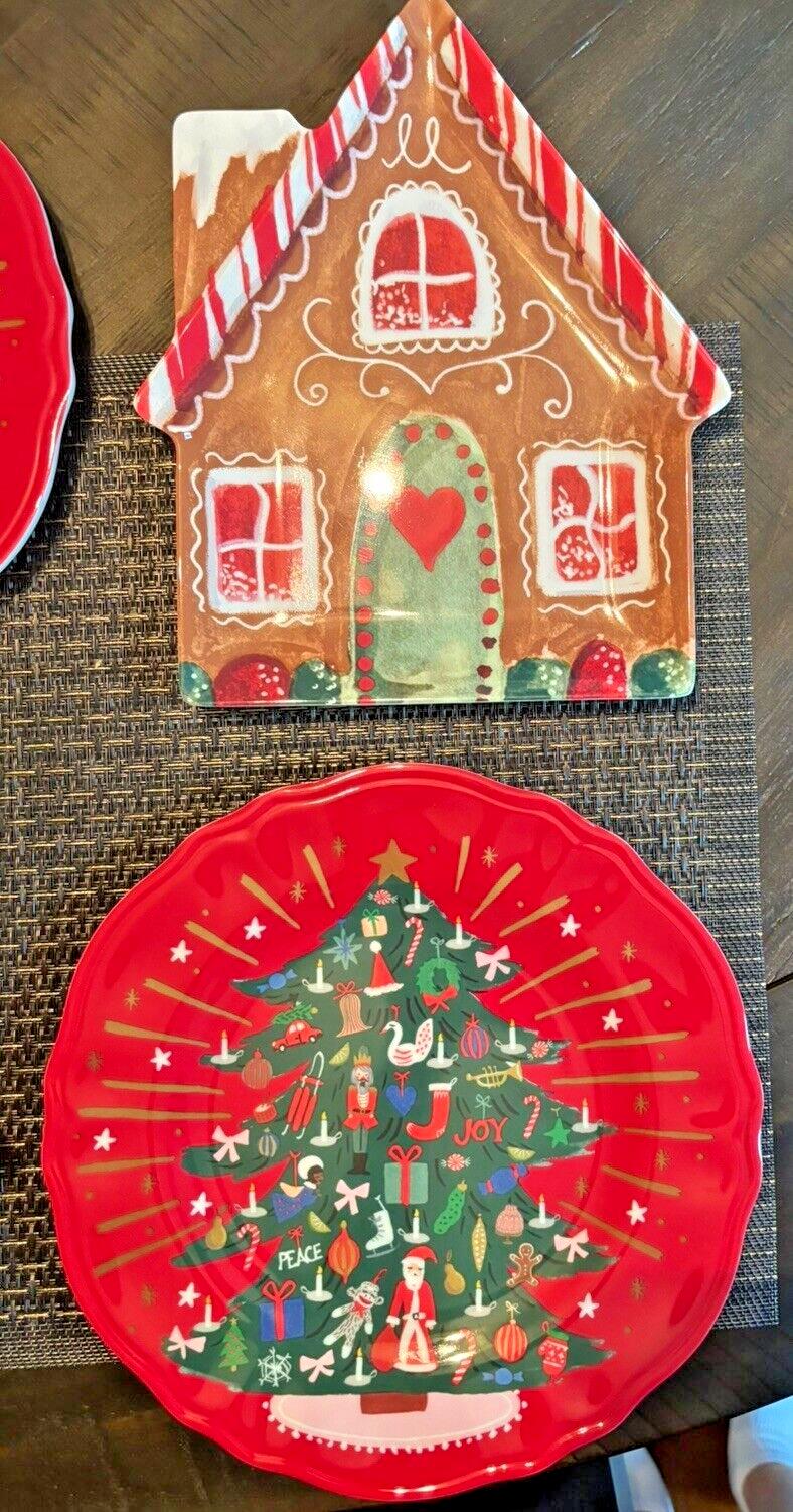 Pottery Barn Christmas holiday PLATE Nutcracker Gingerbread Disney party SET 4 !
