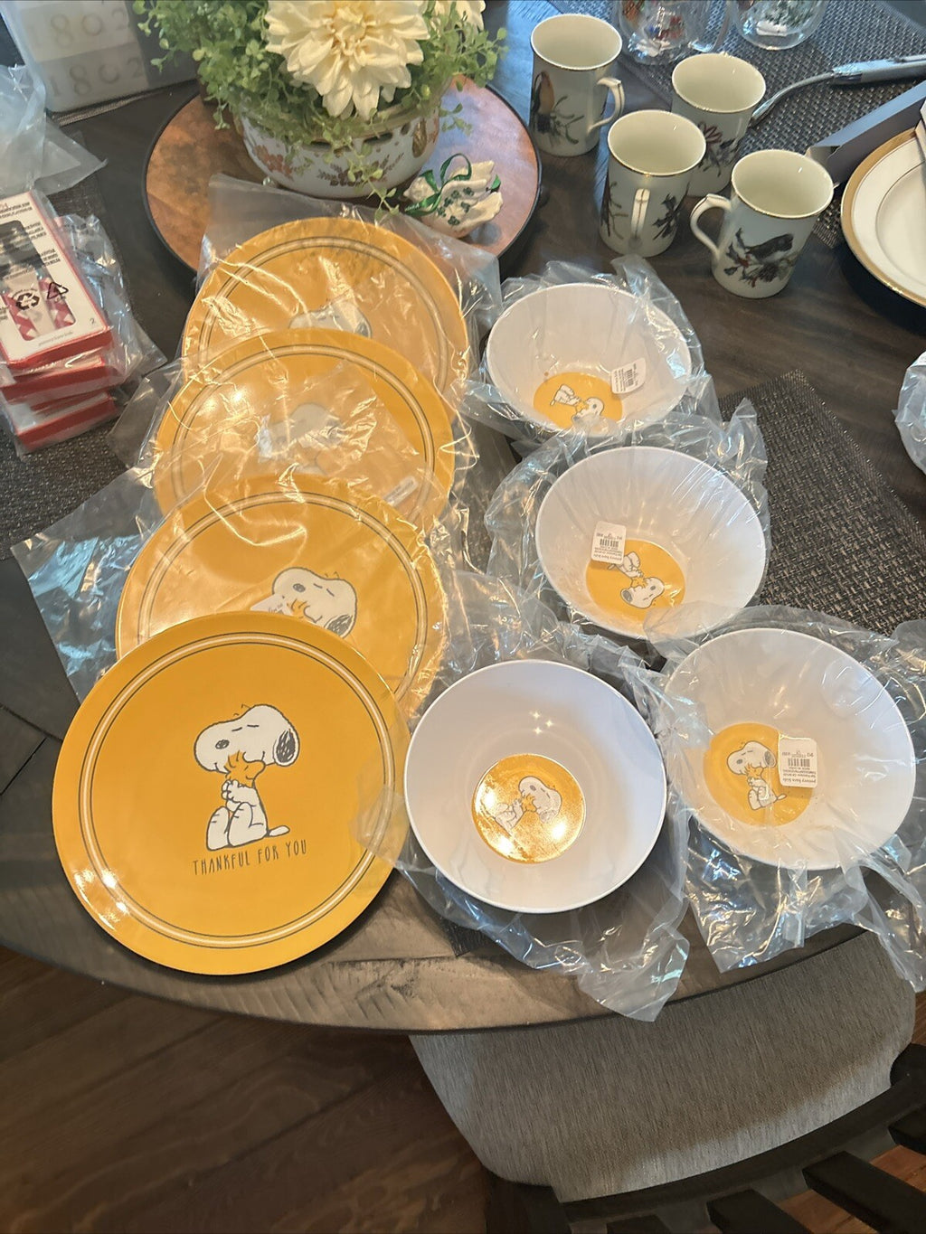 Pottery Barn Kid Disney Peanuts Snoopy Holiday Thanksgiving party ??SET 8 kids =