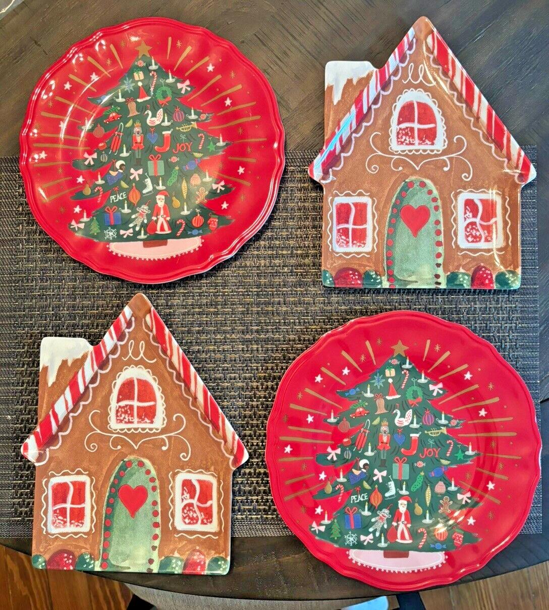 Pottery Barn Christmas holiday PLATE Nutcracker Gingerbread Disney party SET 4 !