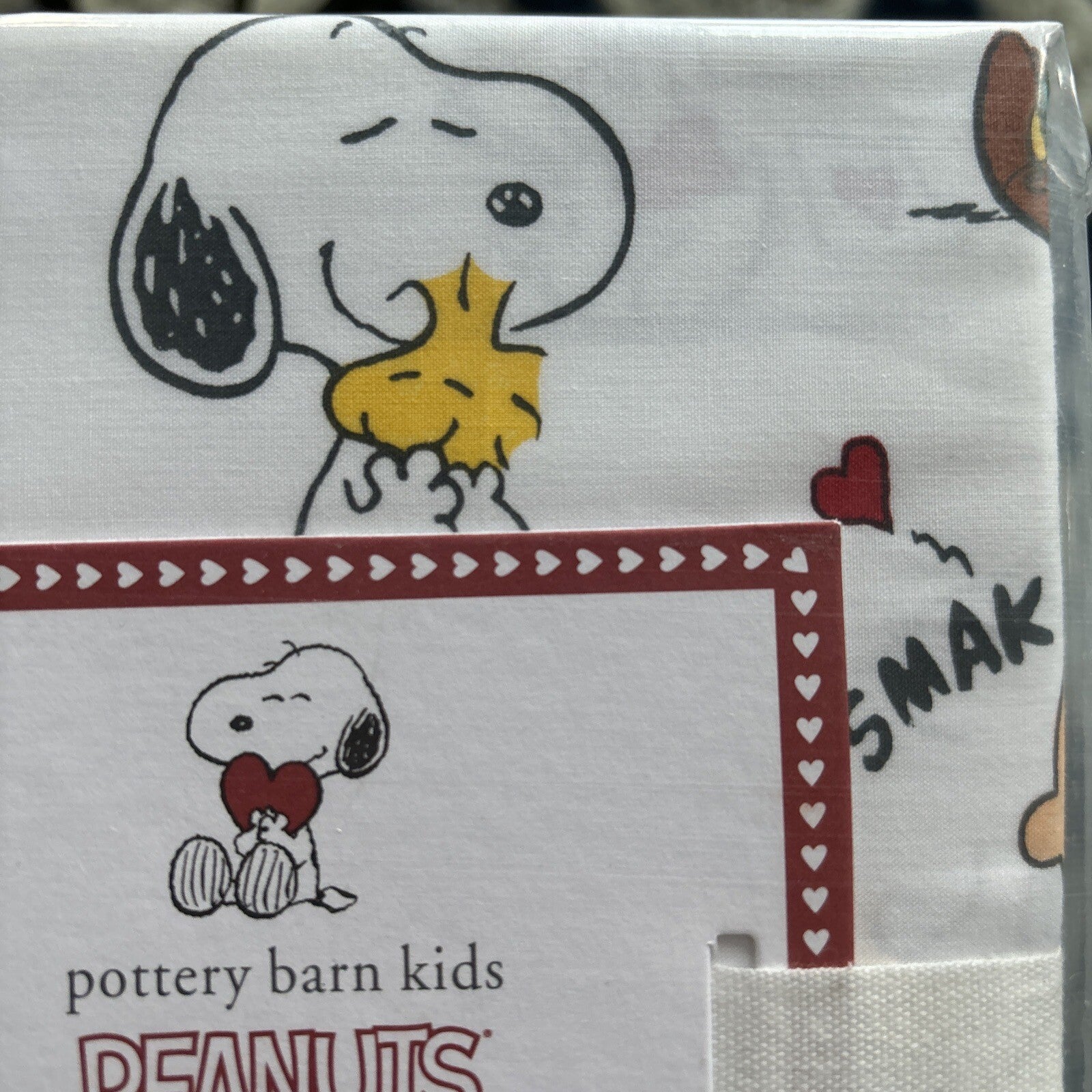 Snoopy Peanuts Pottery Barn PILLOWCASE holiday kid Disney heart Valentine ?? `