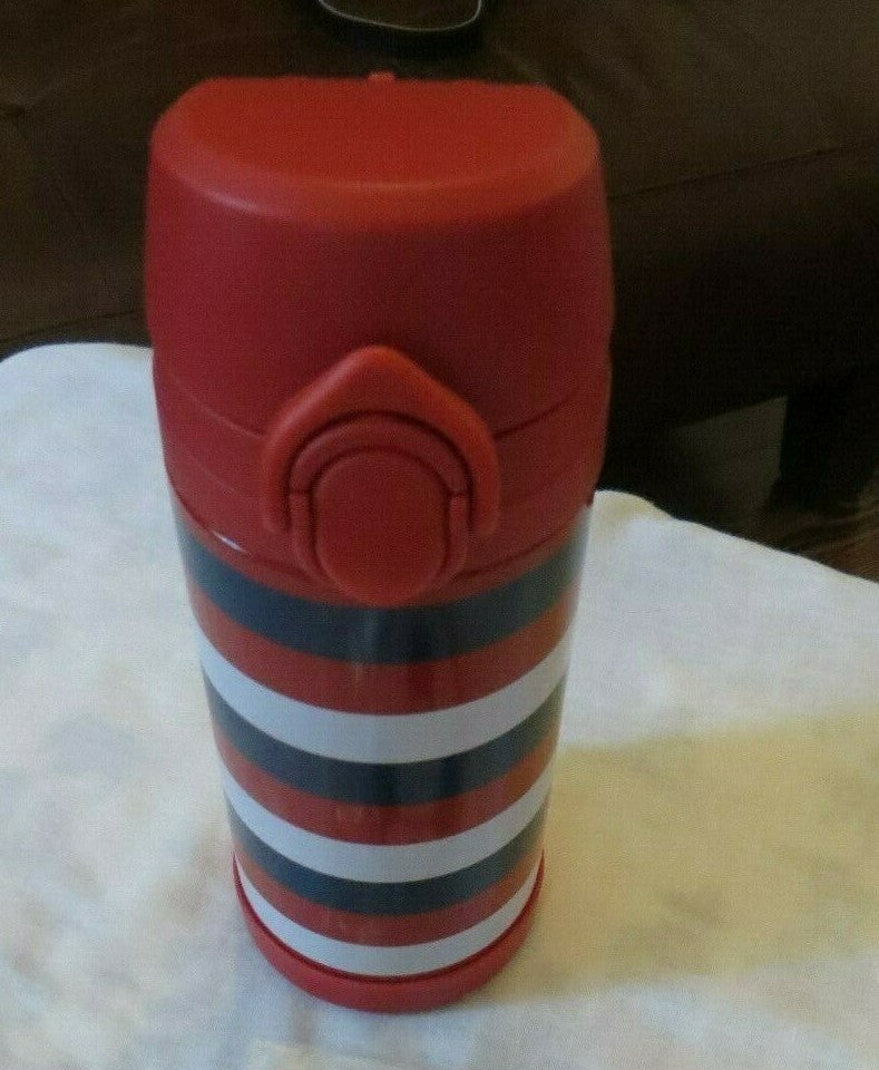 School Pottery barn Disney WATER BOTTLE boy sport stripe Travel gift red  ,
