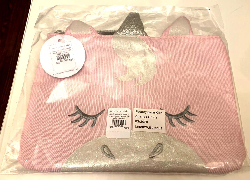 Pottery barn School Disney holiday Pink UNICORN pencil CASE bag gift Girl kids .