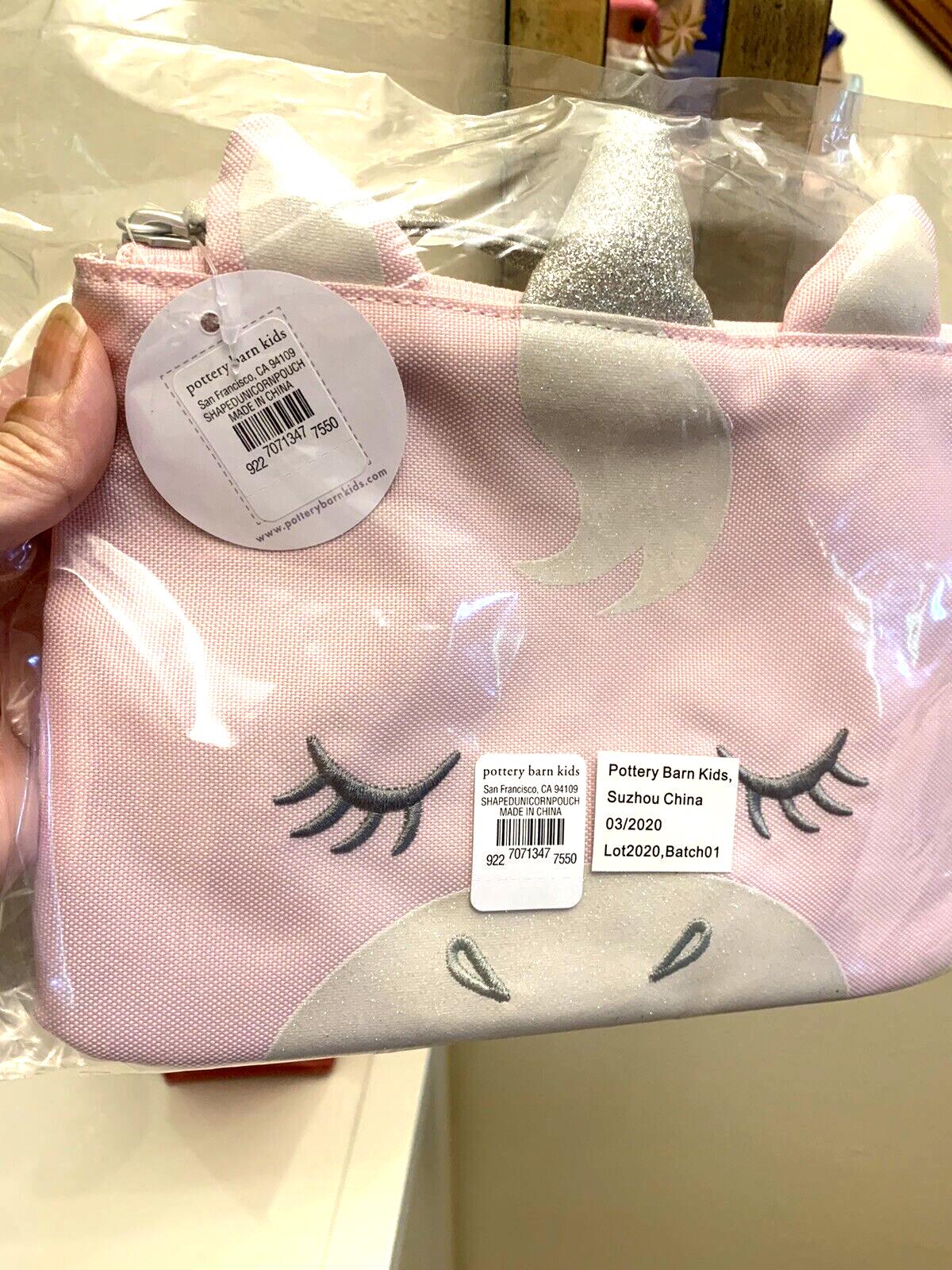 Pottery barn School Disney holiday Pink UNICORN pencil CASE bag gift Girl kids .