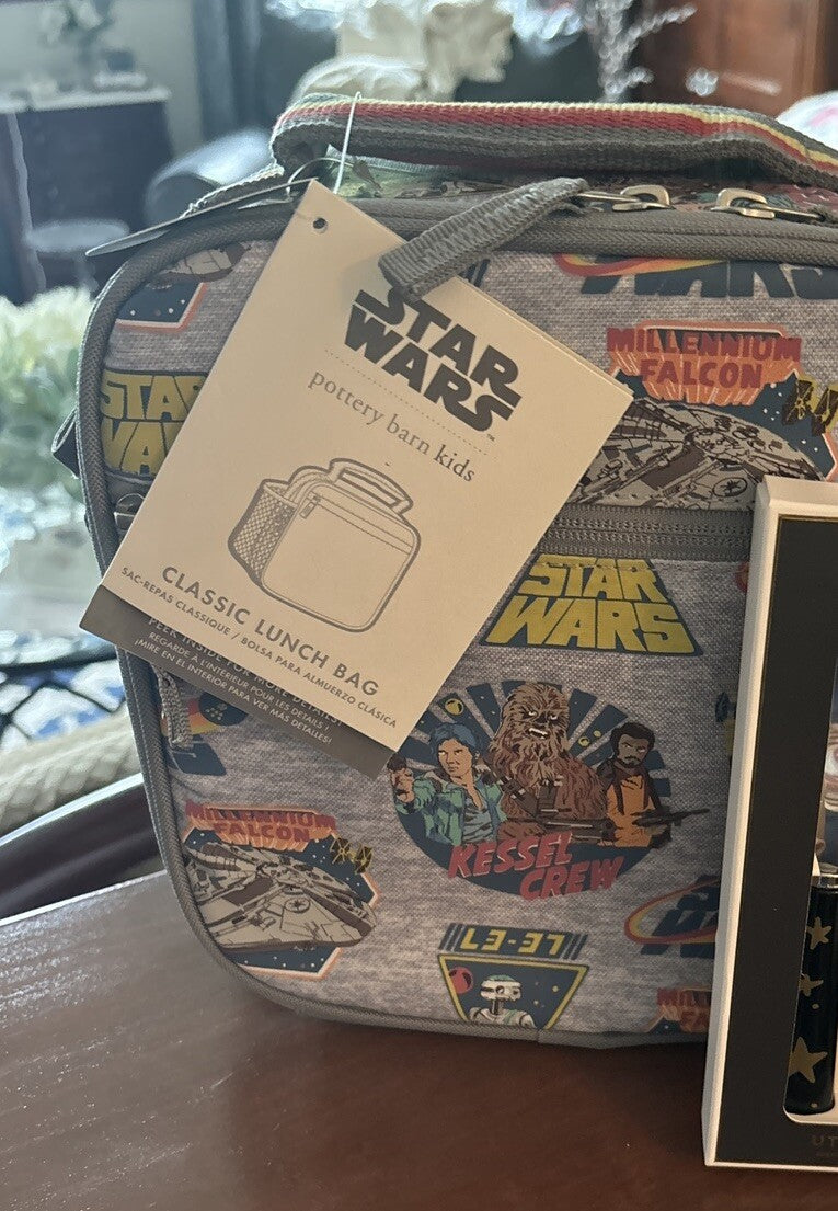 Pottery Barn school Disney Star Wars TRAVEL BACKPACK+Lunch Bag Grogu SOLO ?? ./