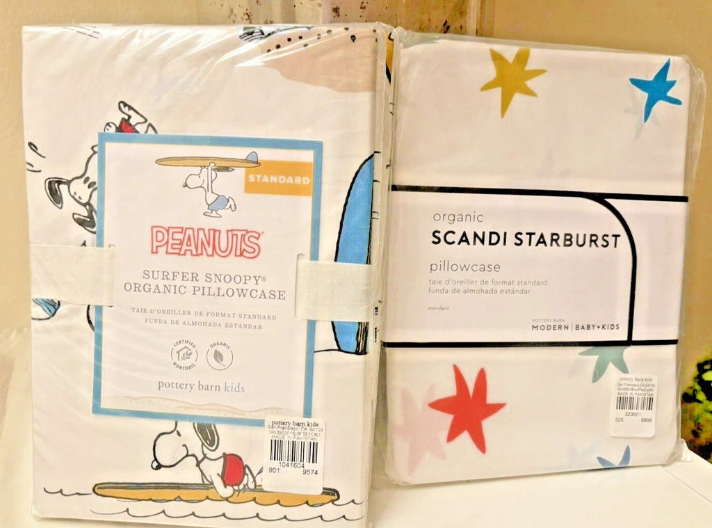 Pottery Barn holiday Snoopy Christmas birthday Disney kid Pillowcase gift SET 2