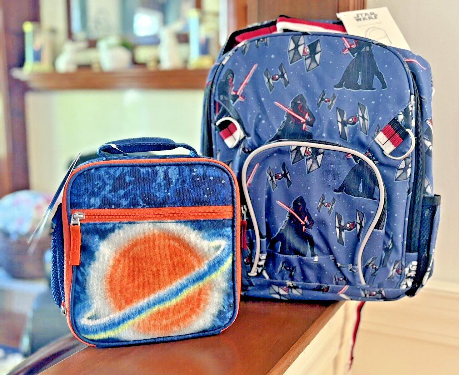School Pottery Barn Disney STAR WARS BACKPACK Solo Lunch Box Bag Jedi droid ?? .