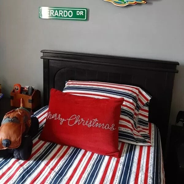 Pottery Barn Christmas Candy Cane Red Velvet Holiday Gift party pillow Sham 1