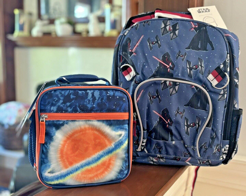 School Pottery Barn Disney STAR WARS BACKPACK Solo Lunch Box Bag Jedi droid ?? .
