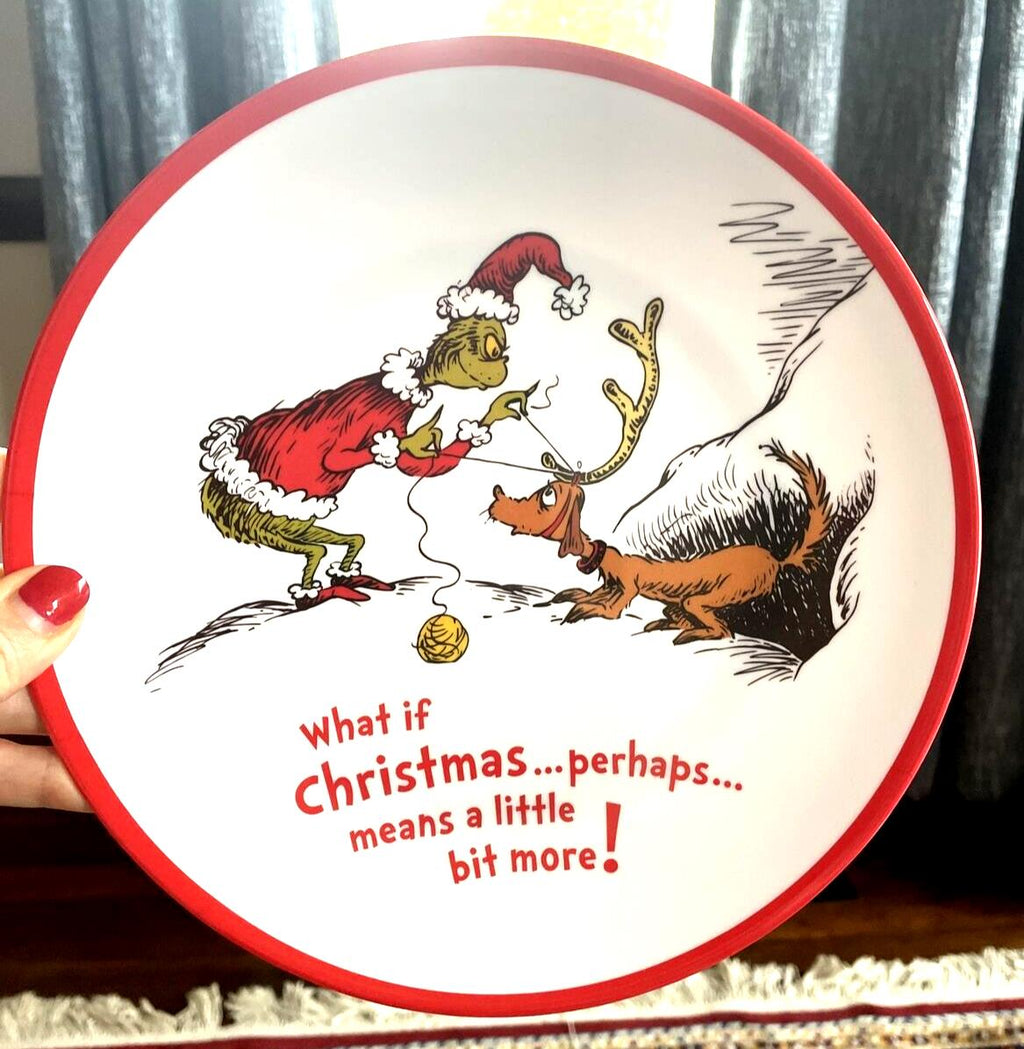 Pottery Barn GRINCH DINNER SET Christmas Plate Disney holiday Seuss party school
