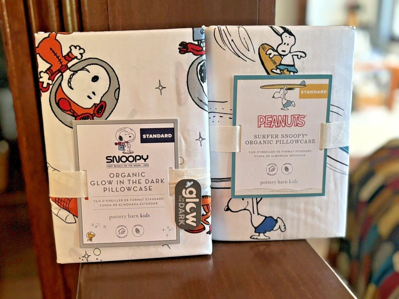 Pottery Barn holiday Snoopy Christmas birthday Disney kid Pillowcase gift SET 2.