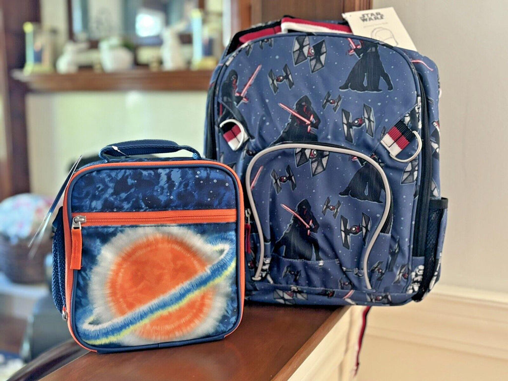 School Pottery Barn Disney STAR WARS BACKPACK Solo Lunch Box Bag Jedi droid ?? .