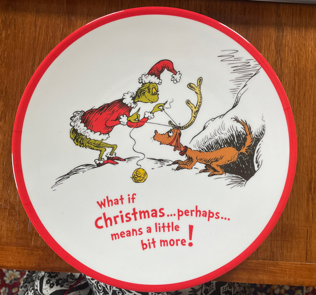 Pottery Barn GRINCH DINNER SET Christmas Plate Disney holiday Seuss party school