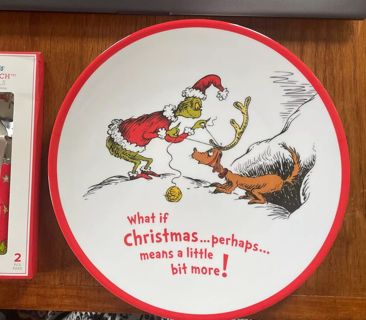Pottery Barn GRINCH DINNER SET Christmas Plate Disney holiday Seuss party school