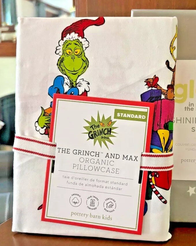 Pottery Barn Holiday Gingerbread Grinch Christmas Seuss Disney wool pillow SET h