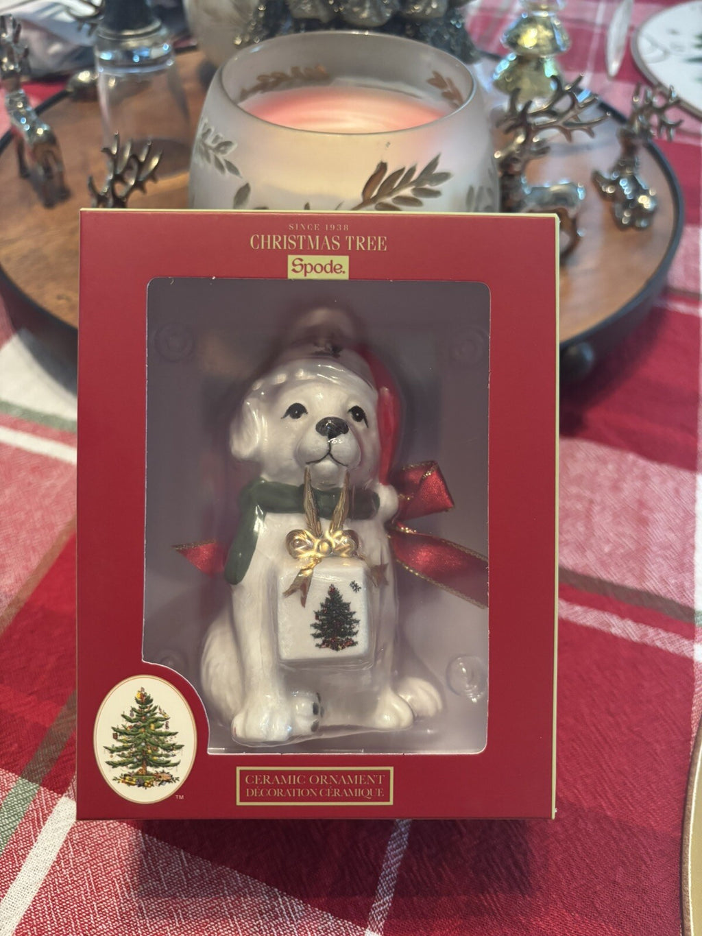 Spode Holiday Ornament Days Christmas party Gift Dog pet kid birthday $89 box ,=