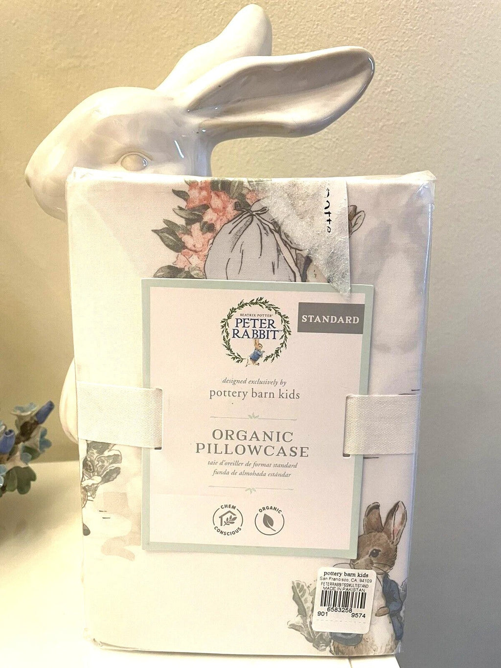 Pottery Barn holiday Peter rabbit birthday Disney kid Pillowcase Easter gift new