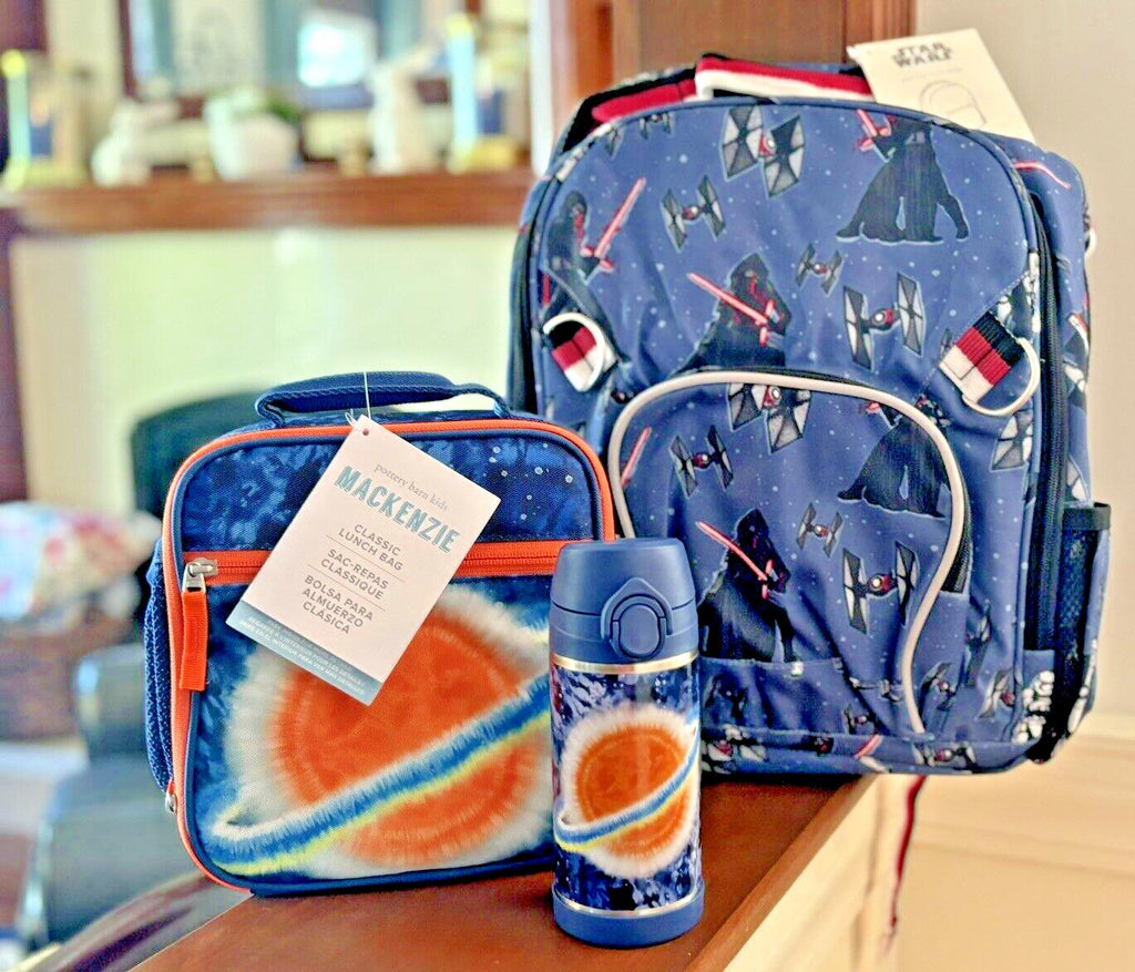 School Pottery Barn Disney STAR WARS BACKPACK Solo Lunch Box Bag Jedi droid ?? .