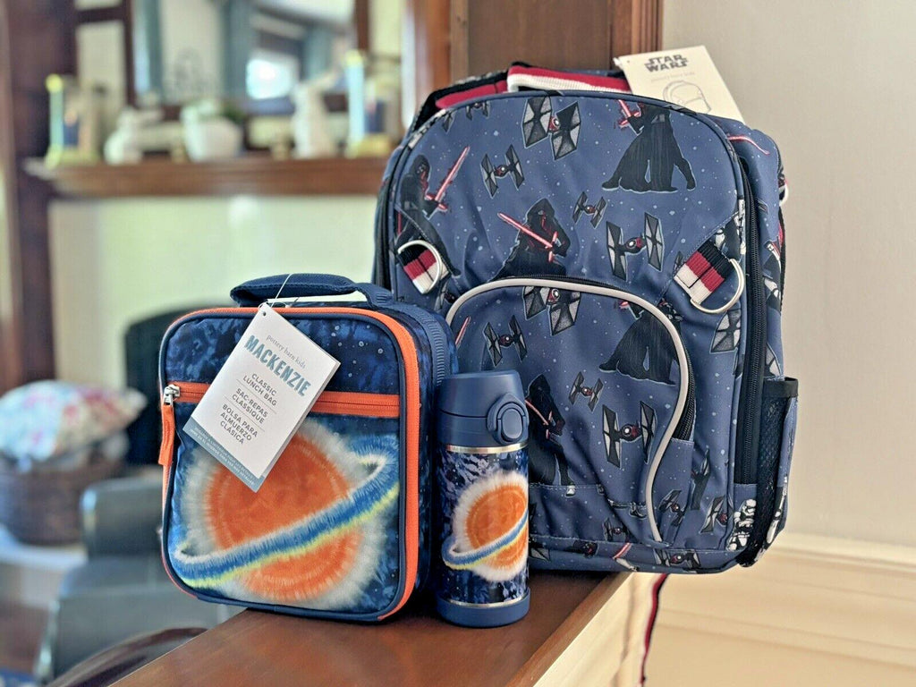 School Pottery Barn Disney STAR WARS BACKPACK Solo Lunch Box Bag Jedi droid ?? .