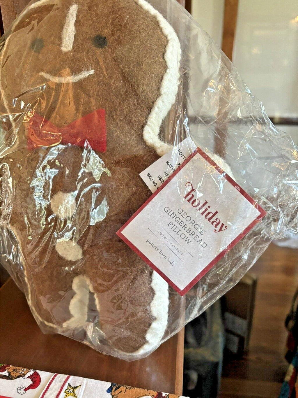 Pottery Barn Holiday Gingerbread Grinch Christmas Seuss Disney wool pillow SET h