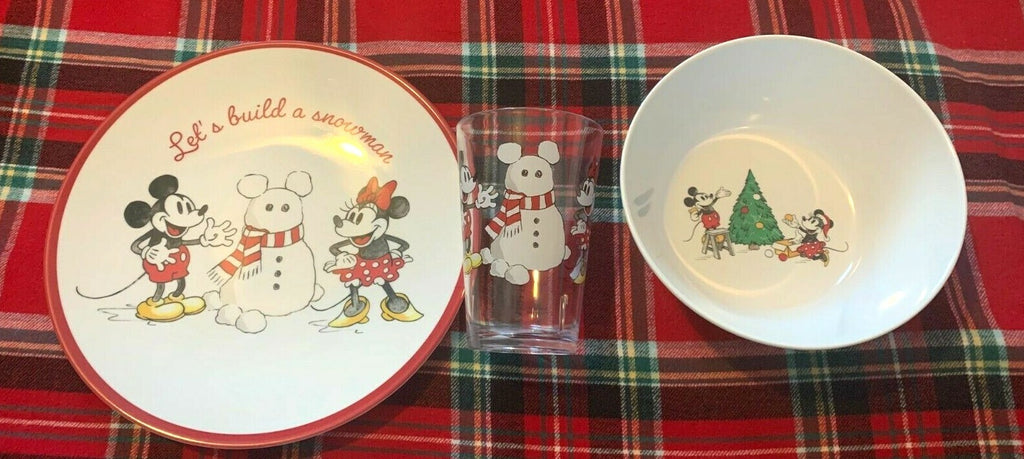 Disney Mickey Mouse Pottery Barn DINNER SET Plate School Christmas holiday party