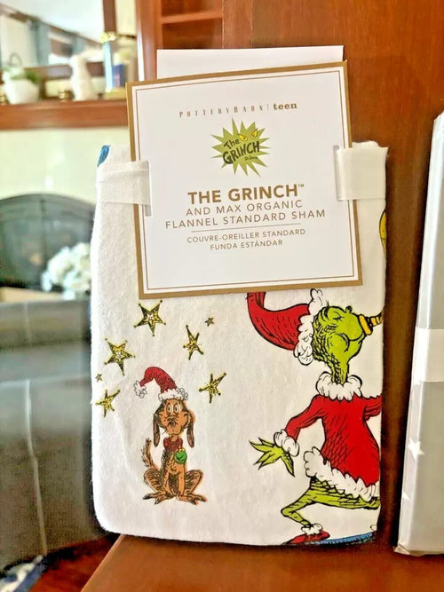 Disney Pottery Barn Grinch Christmas pillow Sham Dr Seuss Holiday Gift kids `