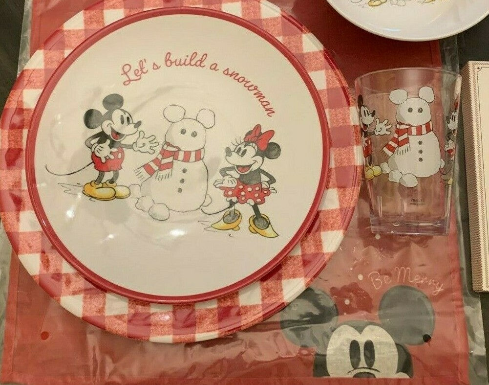 Disney Mickey Mouse Pottery Barn DINNER SET Plate School Christmas holiday party