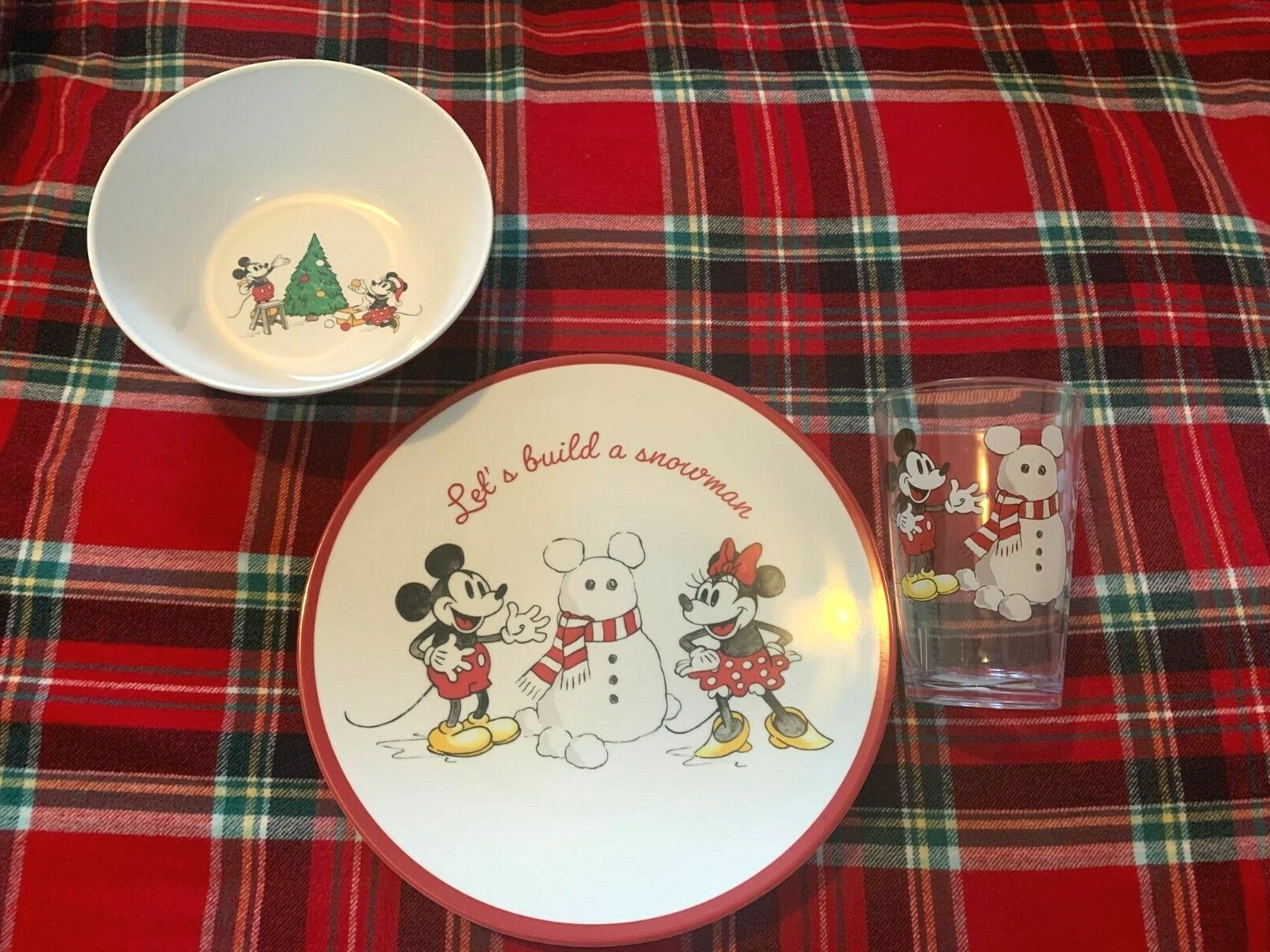 Disney Mickey Mouse Pottery Barn DINNER SET Plate School Christmas holiday party