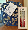 Pottery Barn Glitter LUNCH BOX BAG Mickey Utensil Set school Disney butterfly ./