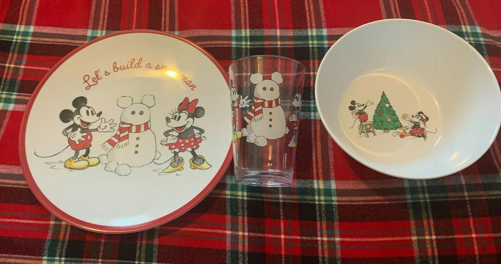 Disney Mickey Mouse Pottery Barn DINNER SET Plate School Christmas holiday party