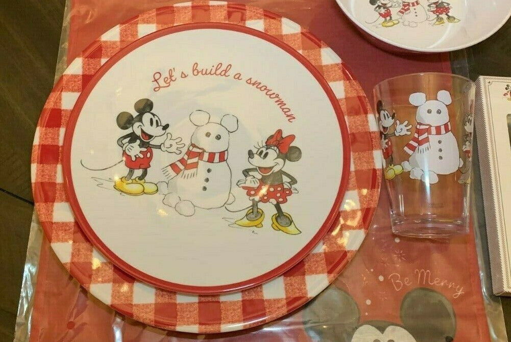 Disney Mickey Mouse Pottery Barn DINNER SET Plate School Christmas holiday party